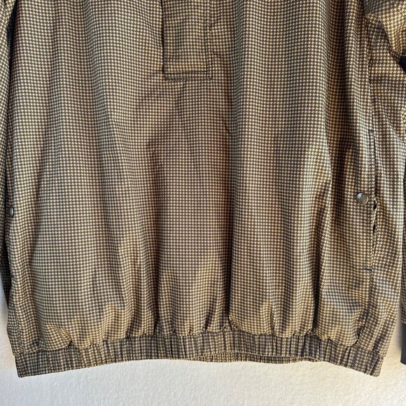 DryJoys by FootJoy Windbreaker Mens Large Brown Houndstooth Pullover Golf Jacket - Picture 4 of 12